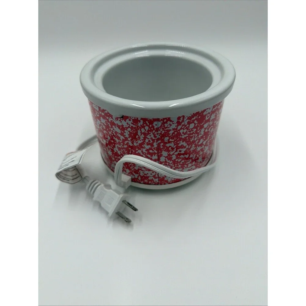 The Pioneer Woman Mini Slow Cooker Red White Speckled Good 0.65 Quart Dip Warmer